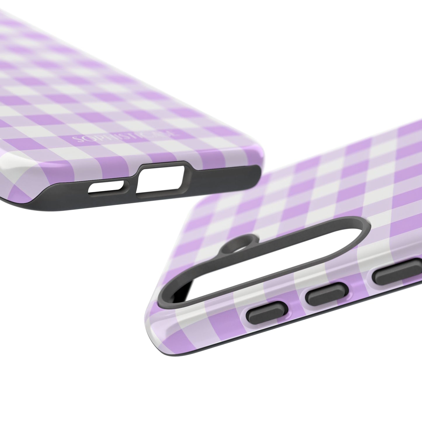 Gingham in Purple - Tough Phone Case