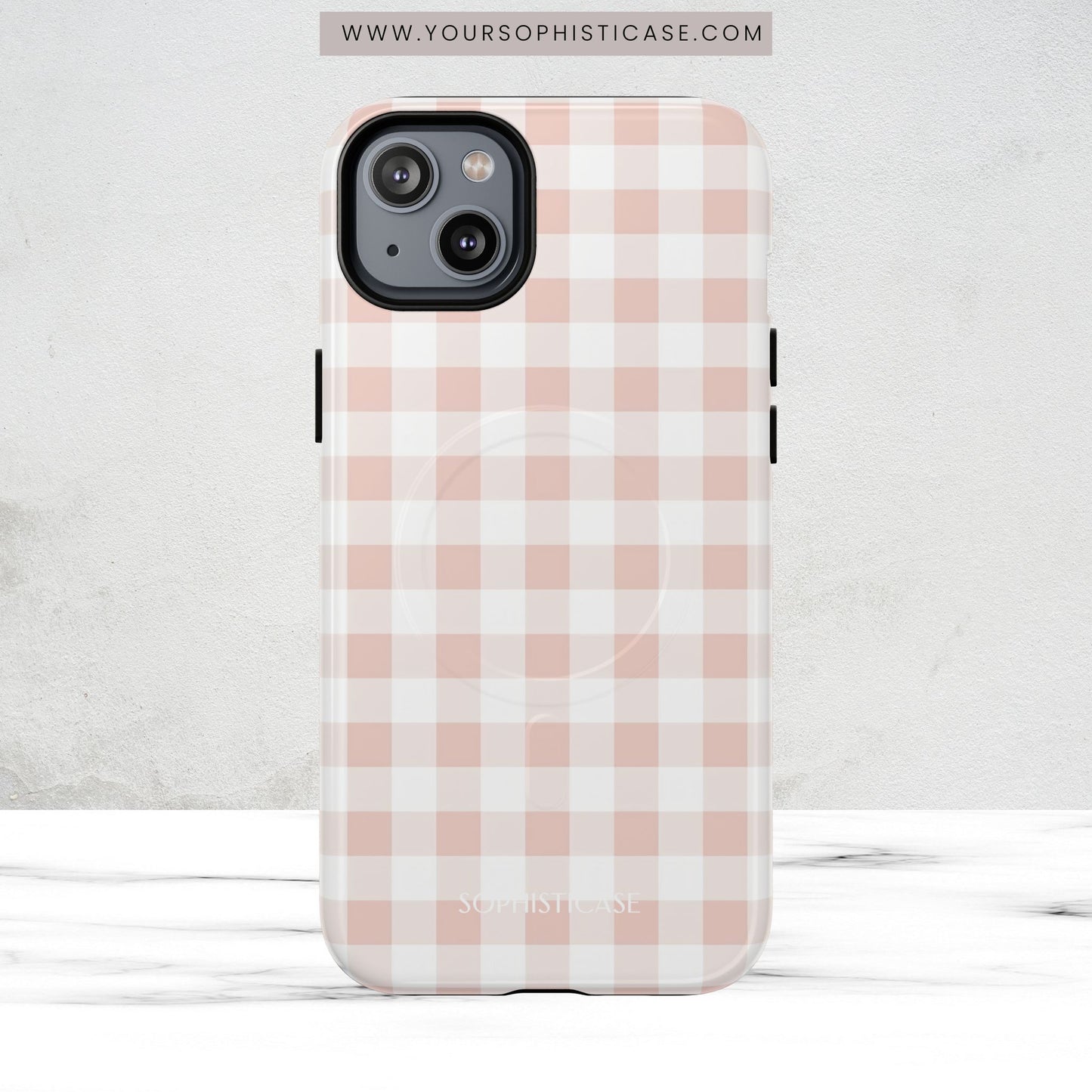 Gingham in Neutral Beige - Magsafe Case