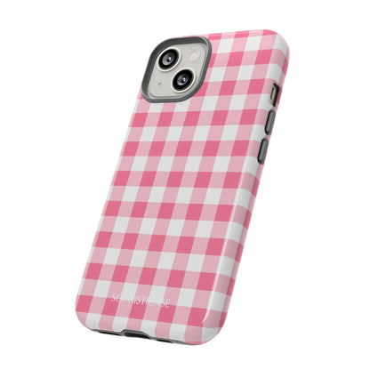 Gingham in Salmon - Tough Phone Case