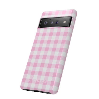 Gingham in Pink - Protective Phone Case for Google Pixel