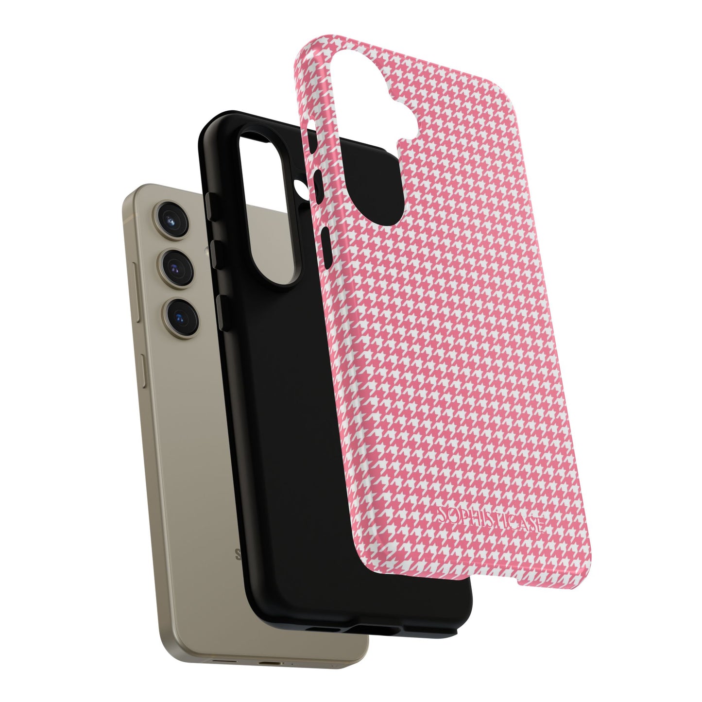 Tough Case - Houndstooth in Salmon