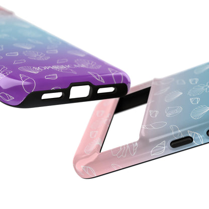 Seashell Society in Pink Blue & Purple Sunset - iPhone Case, Samsung Galaxy Case, Google Pixel Case