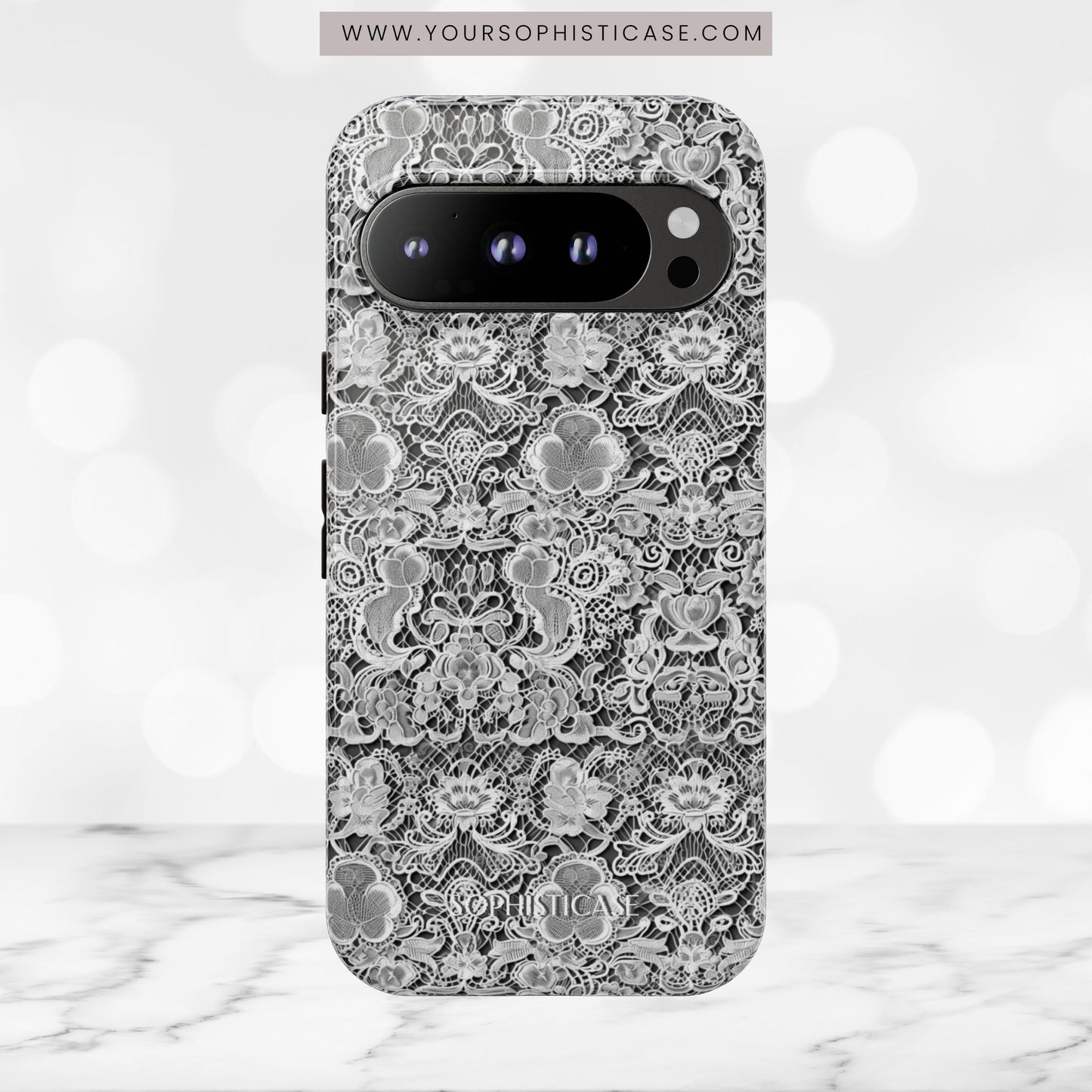 Luxe Lace in Black - Tough Phone Case