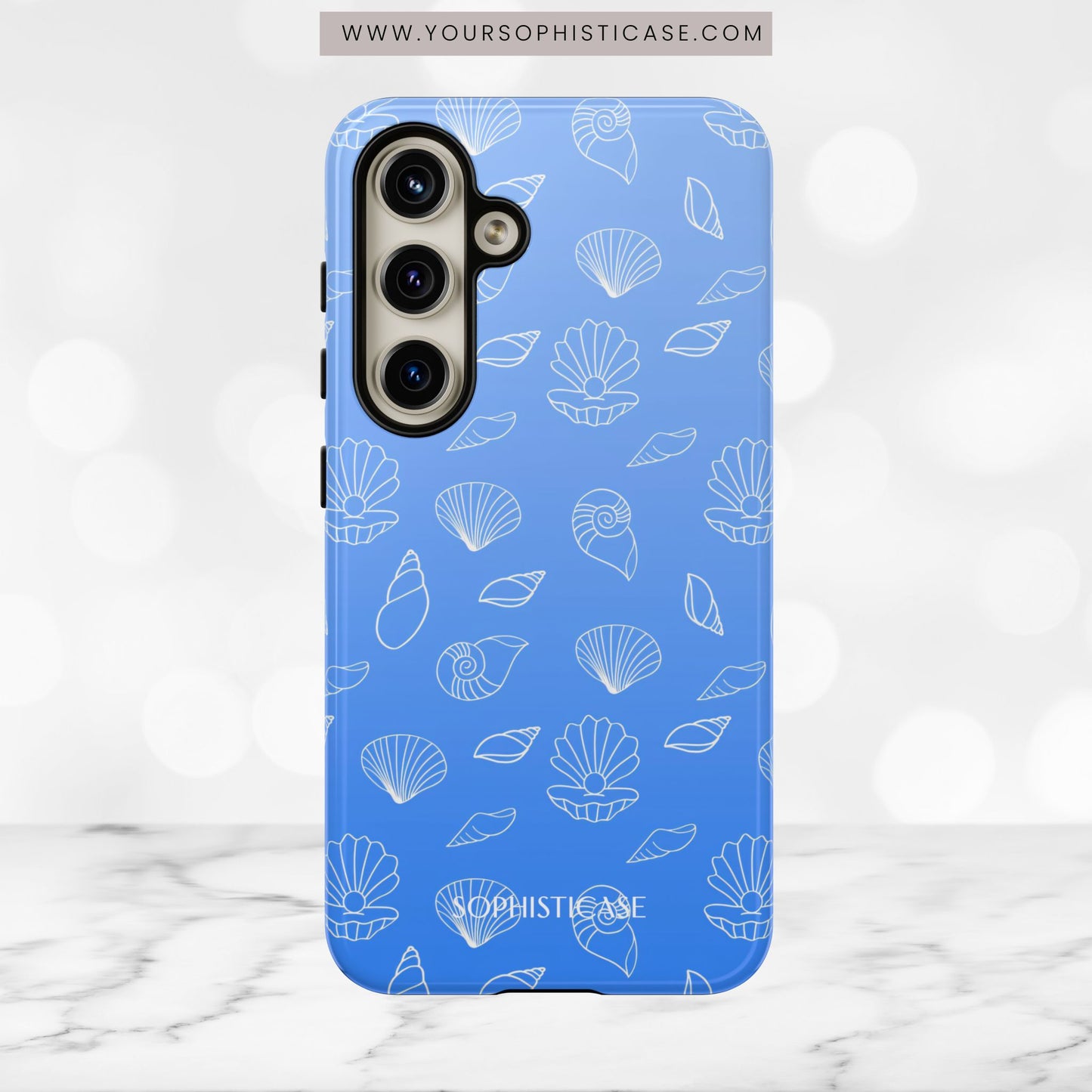 Seashell Society in Ocean Blue - iPhone Case, Samsung Galaxy Case, Google Pixel Case