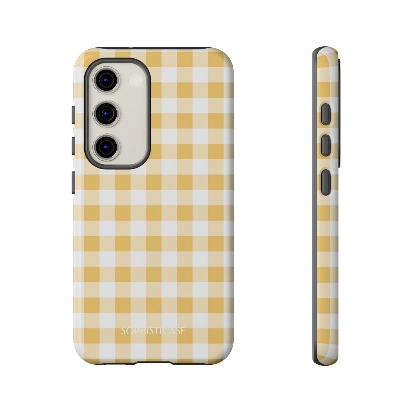 Gingham in Yellow - iPhone Case, Samsung Galaxy Case, Google Pixel Case