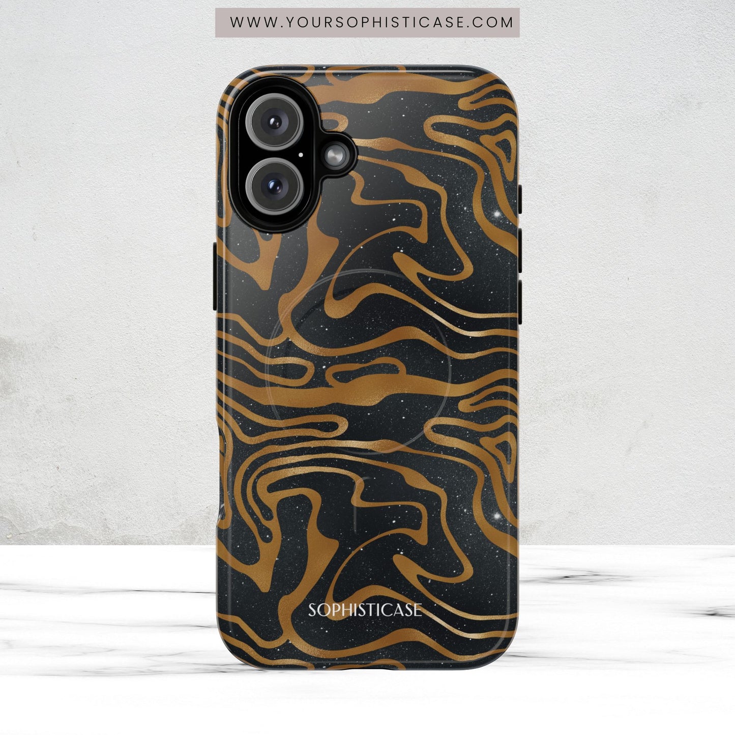 Cosmic Gold in Black - iPhone Magsafe Case