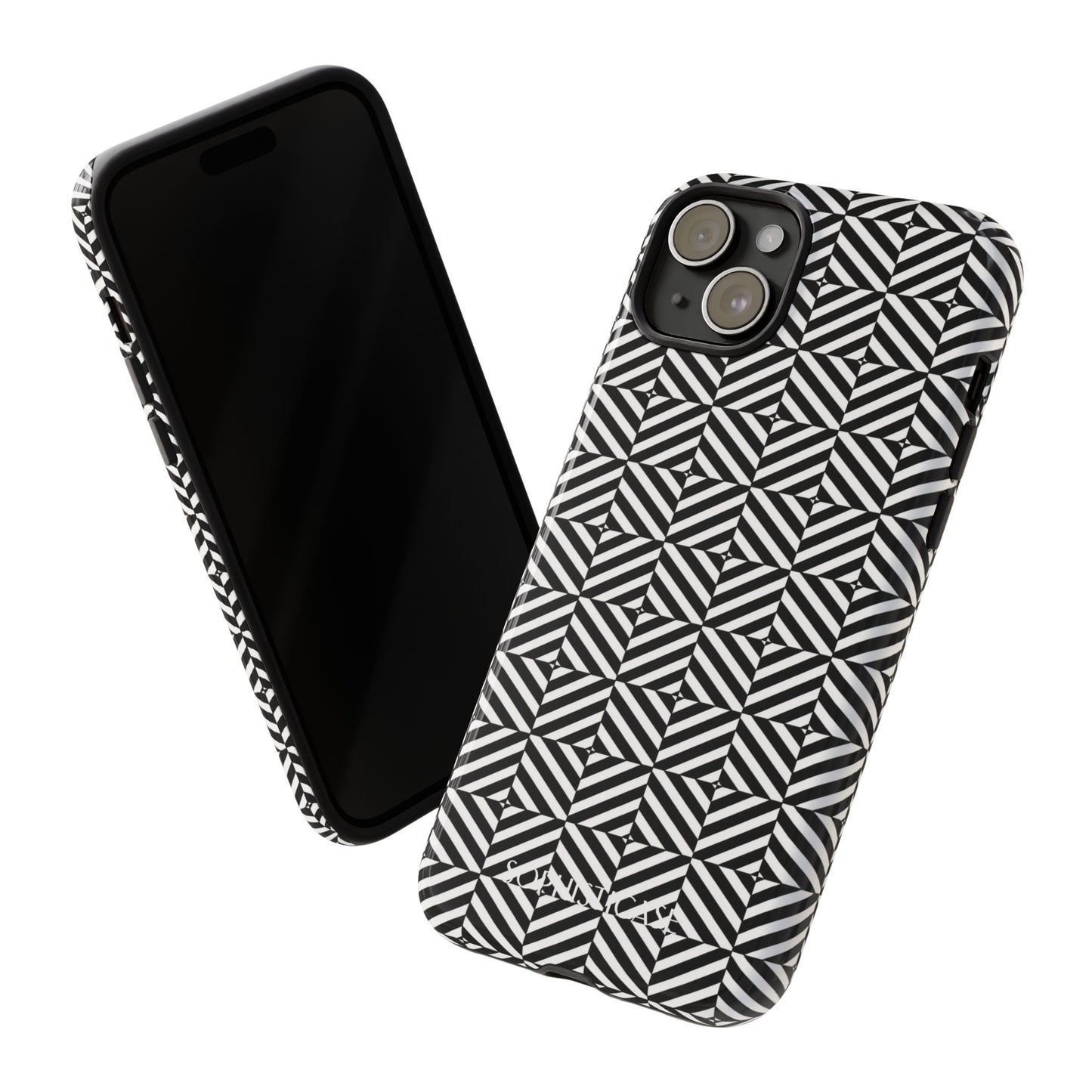 Illusions in Black - iPhone Case
