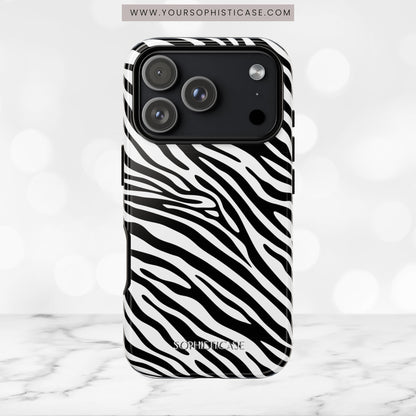 Dark Thoughts in Urban Zebra - Tough Phone Case