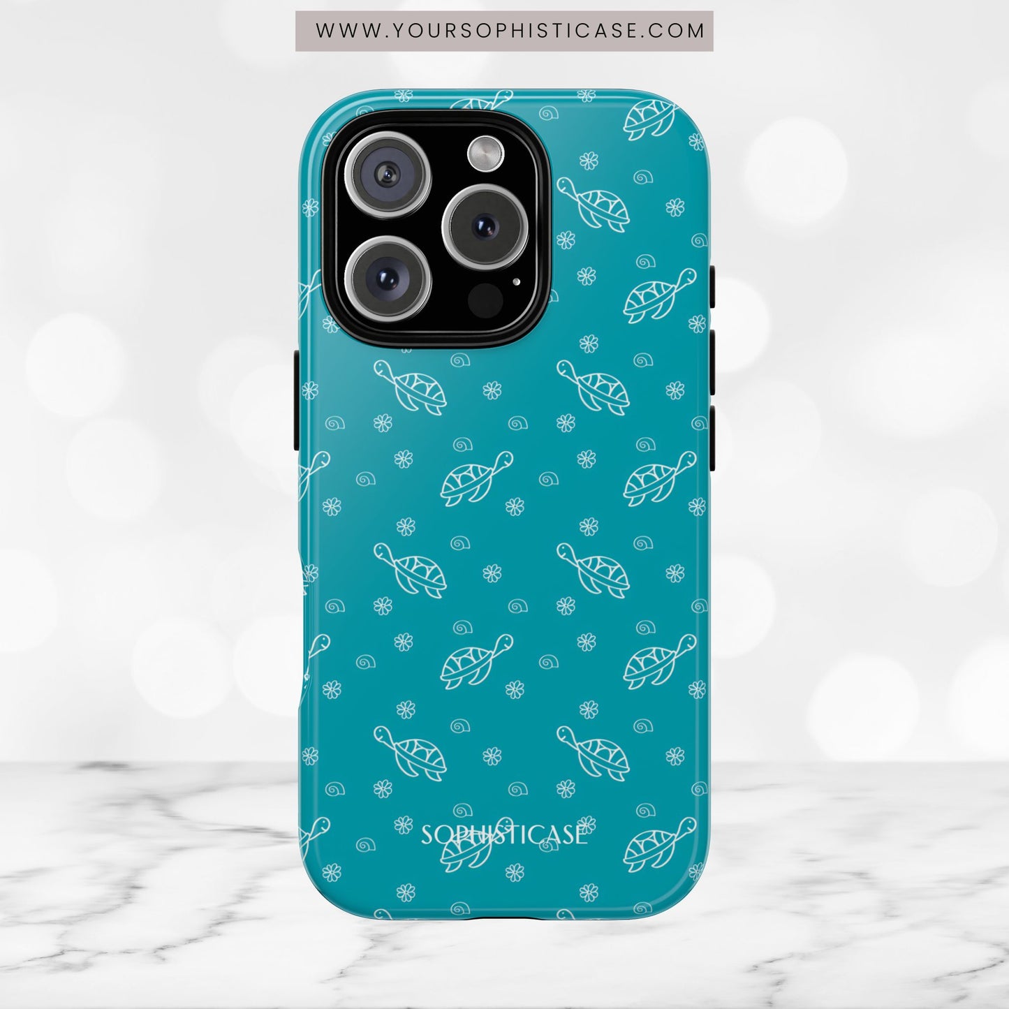 Turtle Island in Aqua - iPhone Case