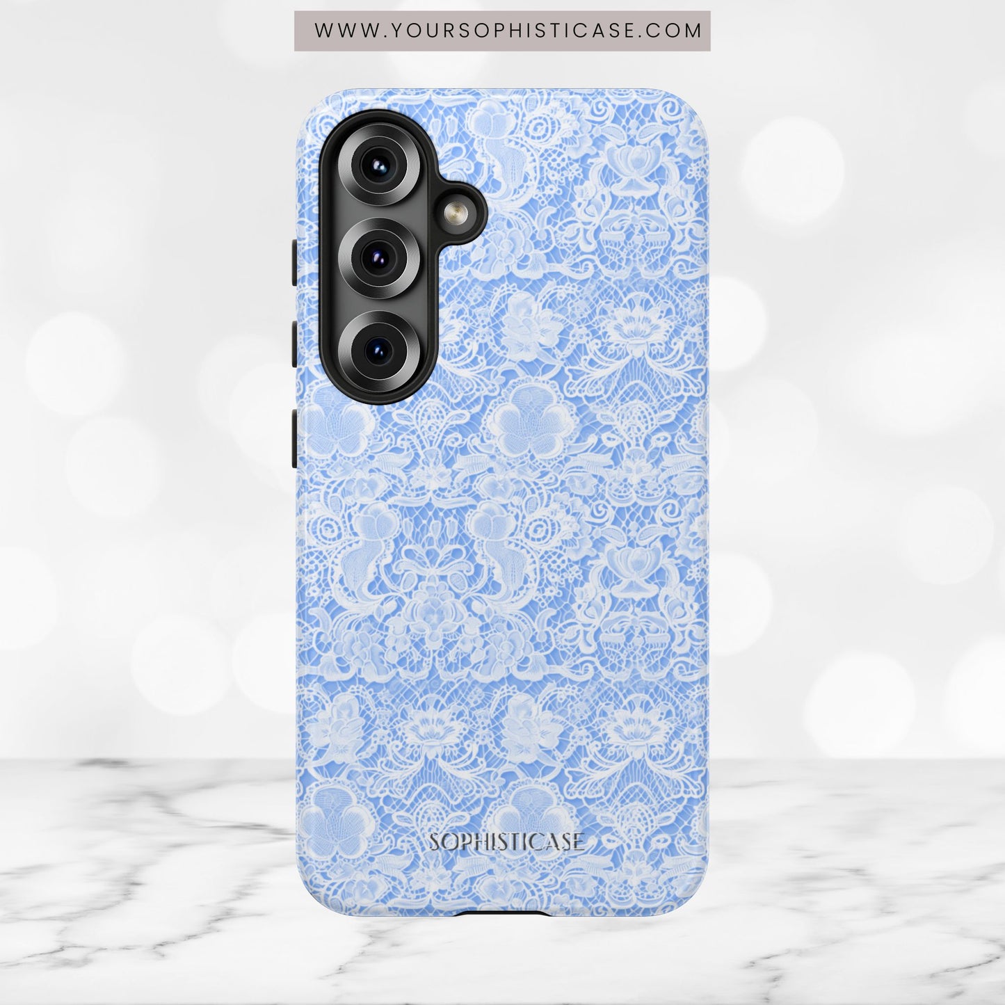 Luxe Lace in Blue - iPhone Case, Samsung Galaxy Case, Google Pixel Case