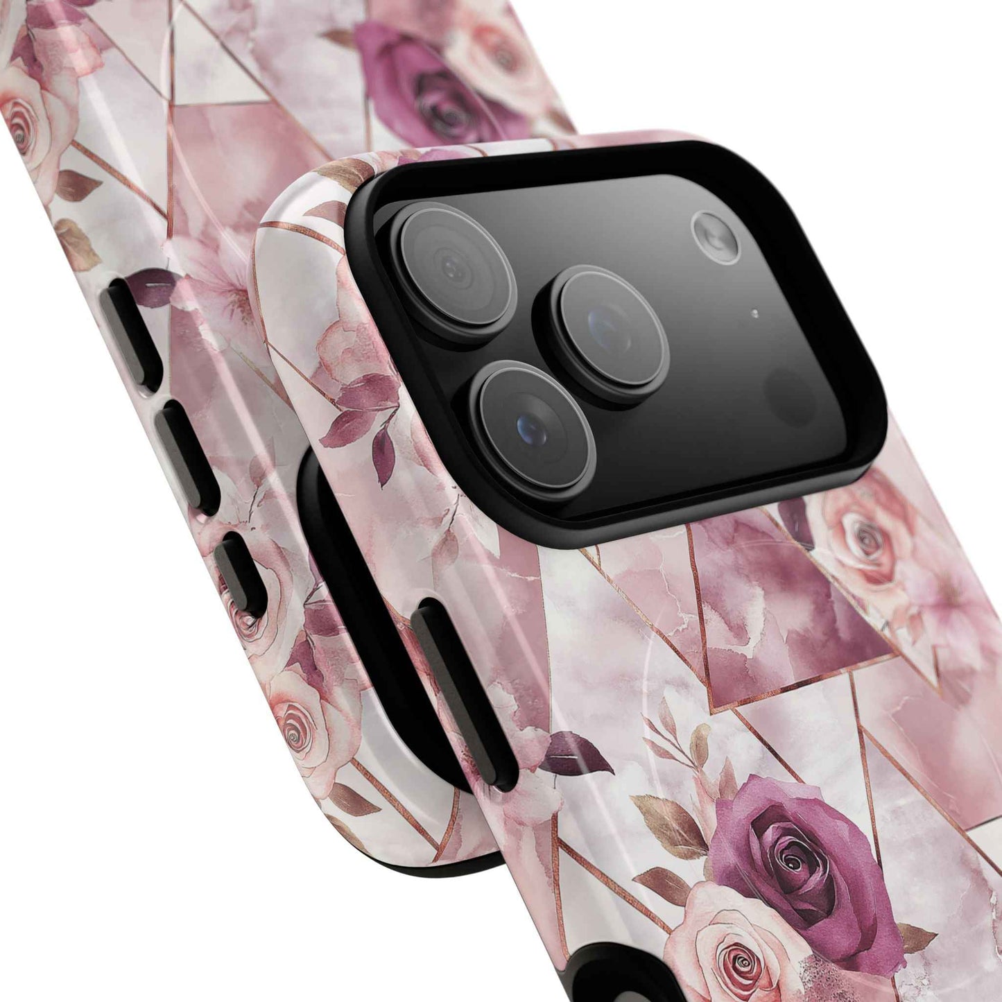 Royal Floral in Plum Chevron - iPhone Magsafe Case