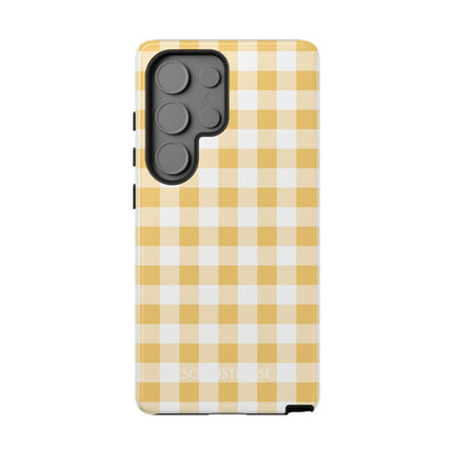 Gingham in Yellow - Protective Phone Case for Samsung Galaxy