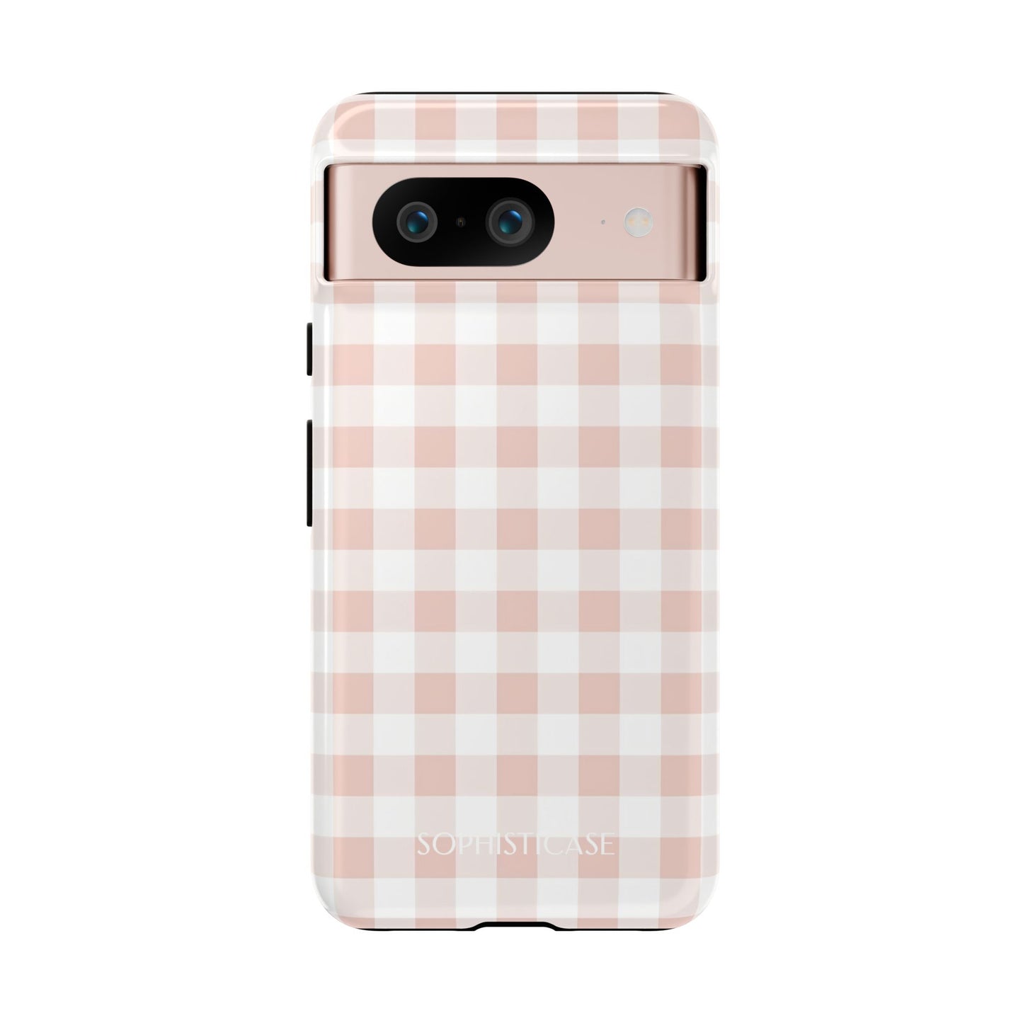 Gingham in Neutral Beige - Drop Proof Phone Case for Google Pixel