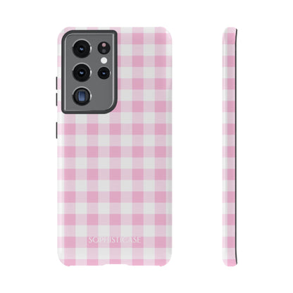 Gingham in Pink - Protective Phone Case for Samsung Galaxy