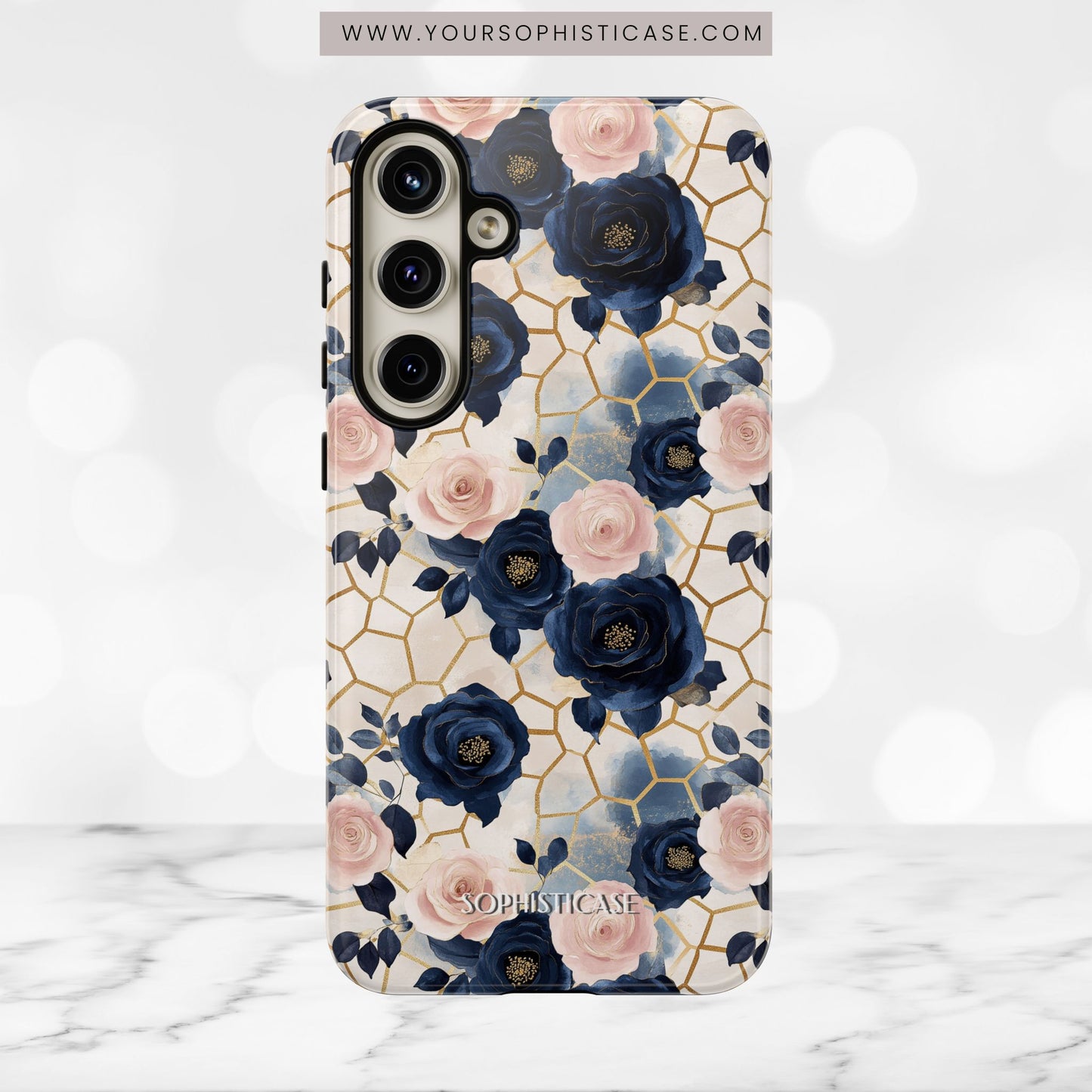 Royal Floral in Navy Hive - Tough Phone Case