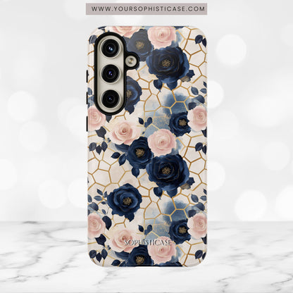 Royal Floral in Navy Hive - Tough Phone Case
