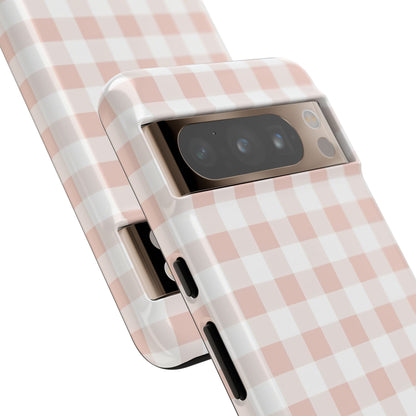 Gingham in Neutral Beige - Tough Phone Case