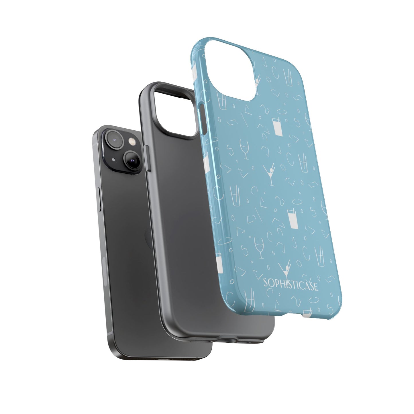 Cocktail Hour in Blue - iPhone Case
