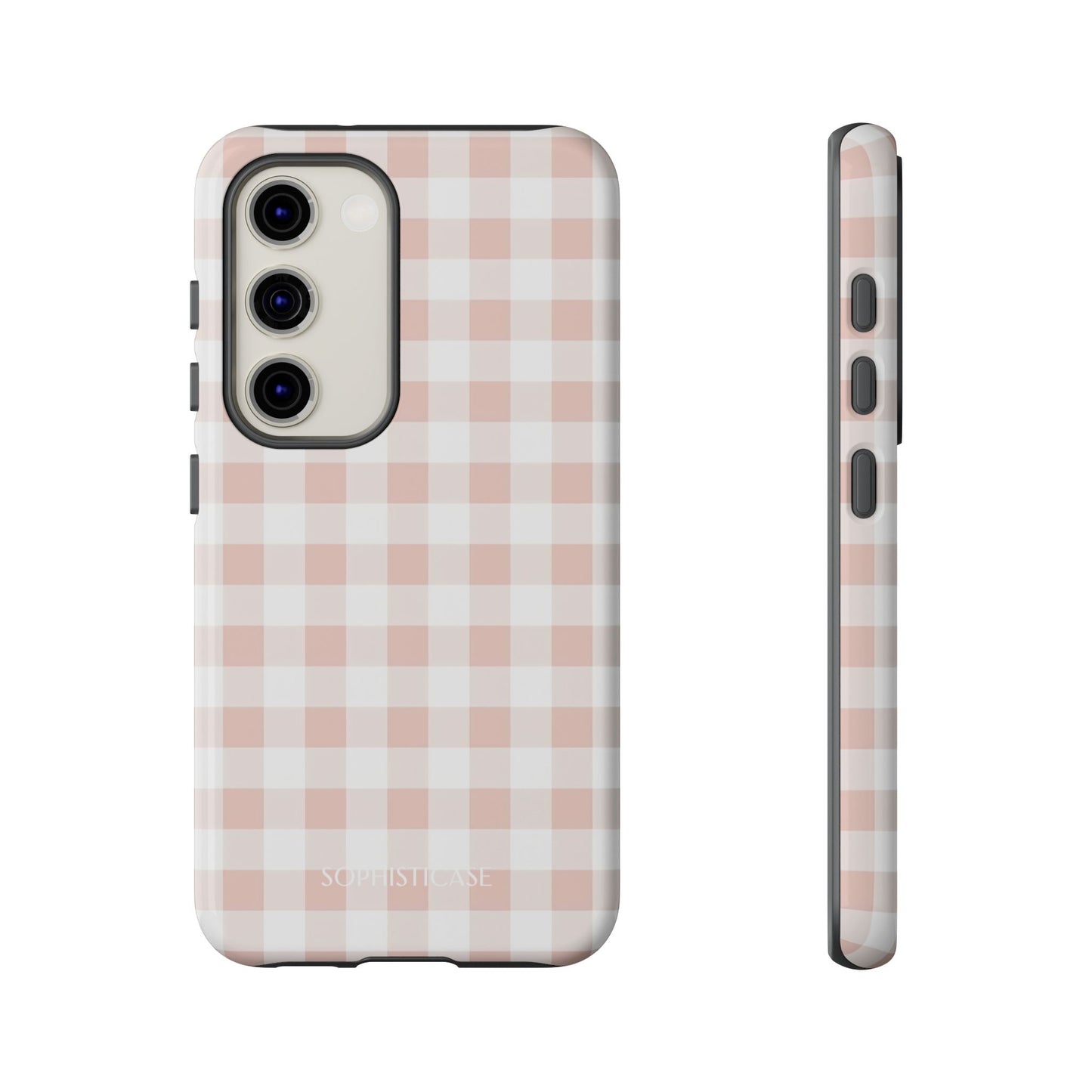 Gingham in Neutral Beige - Tough Phone Case