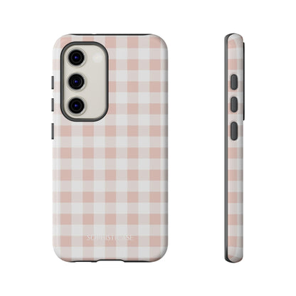 Gingham in Neutral Beige - Tough Phone Case