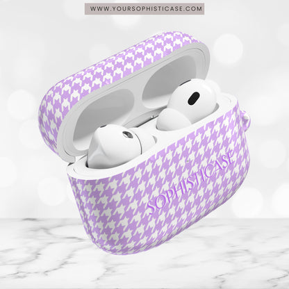 AirPod Cases - Houndstooth in Pastel Purple