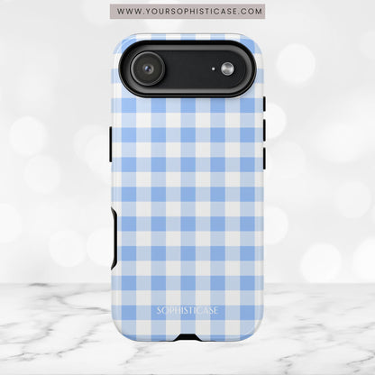 Gingham in Blue - iPhone Case, Samsung Galaxy Case, Google Pixel Case