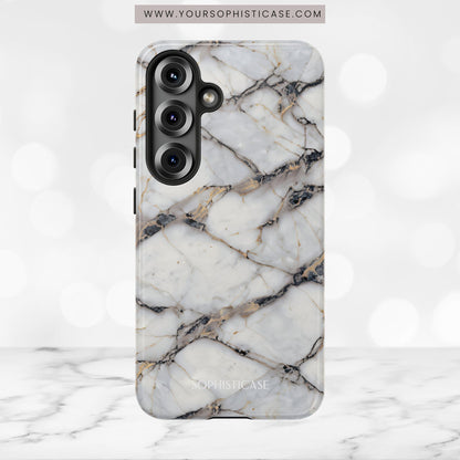 Marble Opulence in Cracked Beige - iPhone Case, Samsung Galaxy Case, Google Pixel Case
