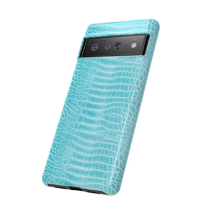 Luxe Leather in Aqua - Tough Phone Case