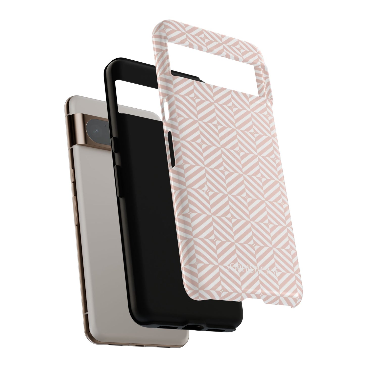 Illusions in Neutral Beige - Dual Layer Shockproof Phone Case for iPhone, Google Pixel and Samsung Galaxy