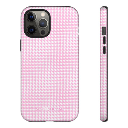 Houndstooth in Pink - Protective Phone Case for iPhone