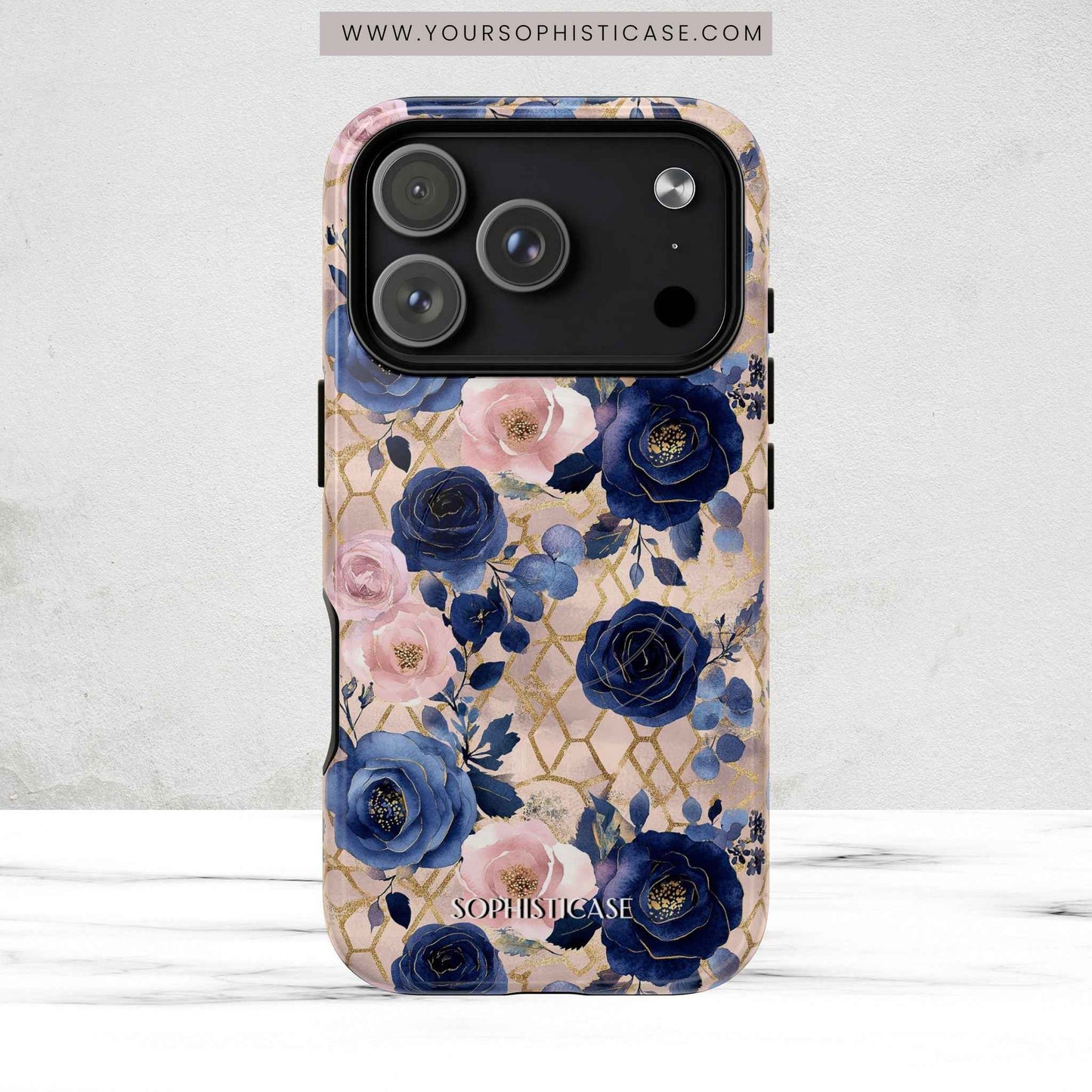 Royal Floral in Navy Blush - iPhone Magsafe Case