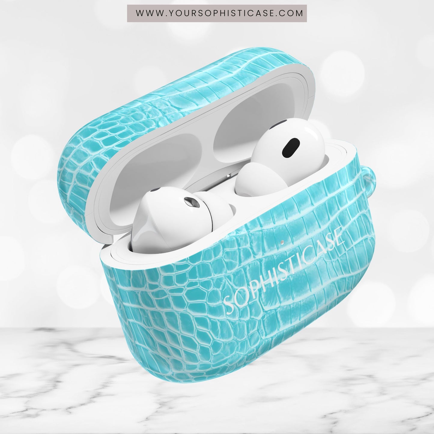 AirPod Cases - Luxe Leather in Aqua