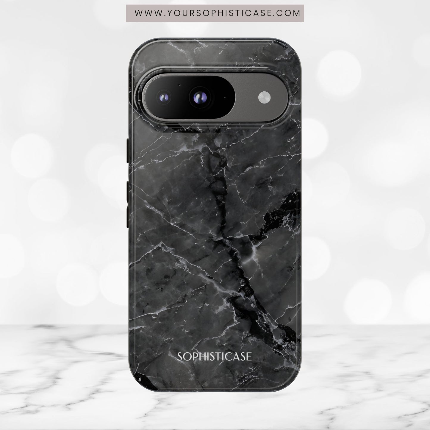 Marble Opulence in Black - iPhone Case, Samsung Galaxy Case, Google Pixel Case