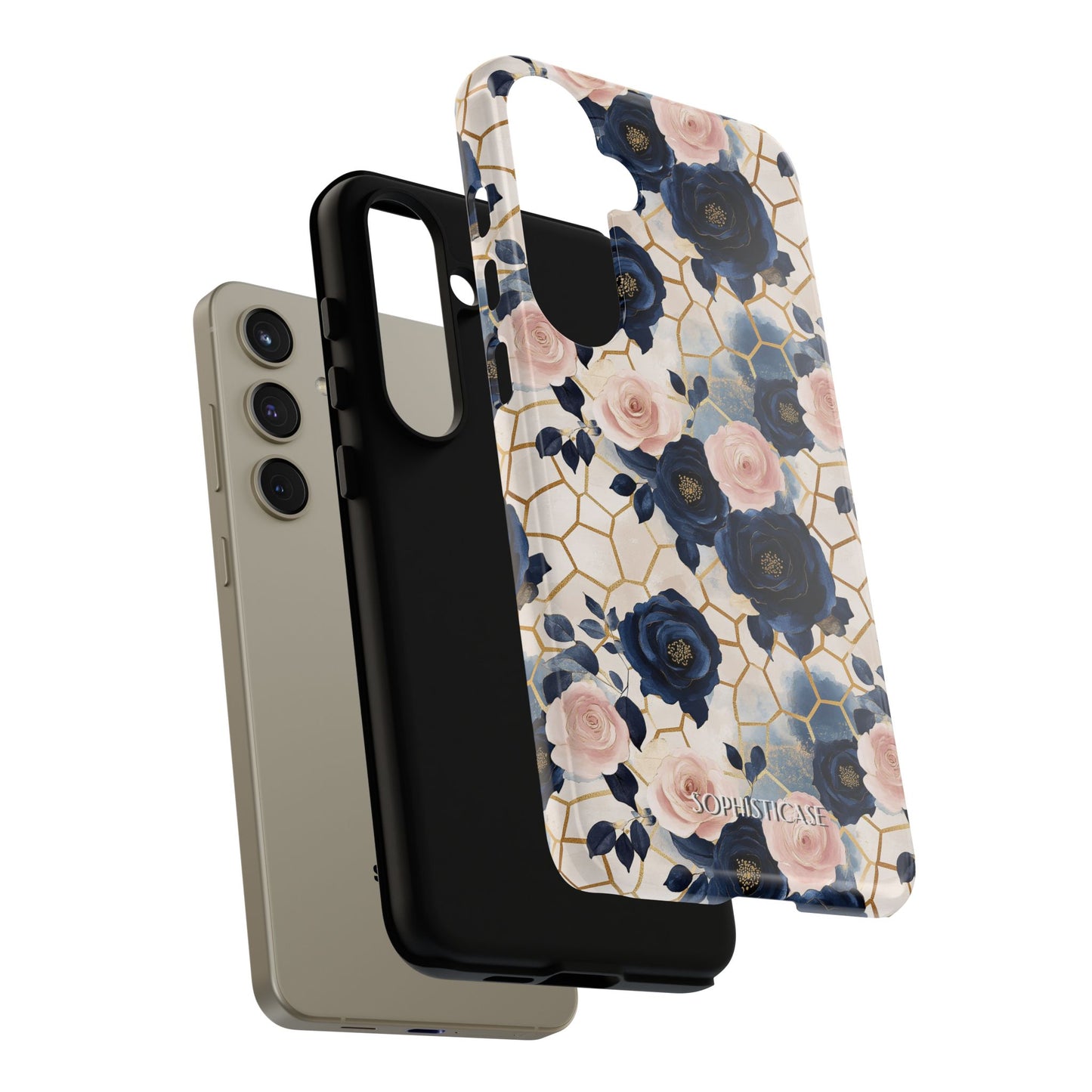 Royal Floral in Navy Hive - Tough Phone Case