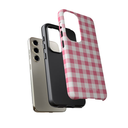 Gingham in Salmon - Tough Phone Case