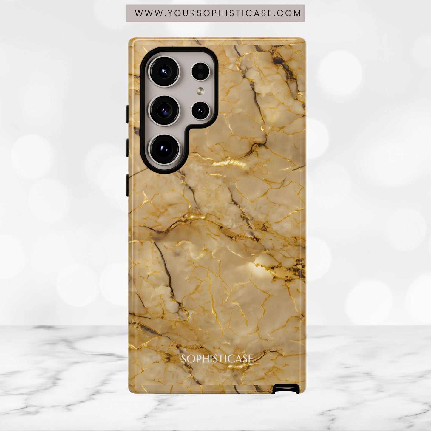 Marble Opulence in Gold - iPhone Case, Samsung Galaxy Case, Google Pixel Case