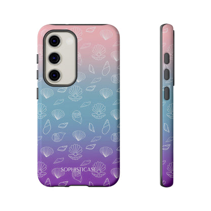 Seashell Society in Pink Blue & Purple Sunset - iPhone Case, Samsung Galaxy Case, Google Pixel Case