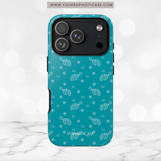 Turtle Island in Aqua - iPhone Case