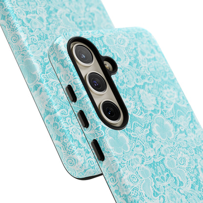 Luxe Lace in Aqua - iPhone Case, Samsung Galaxy Case, Google Pixel Case