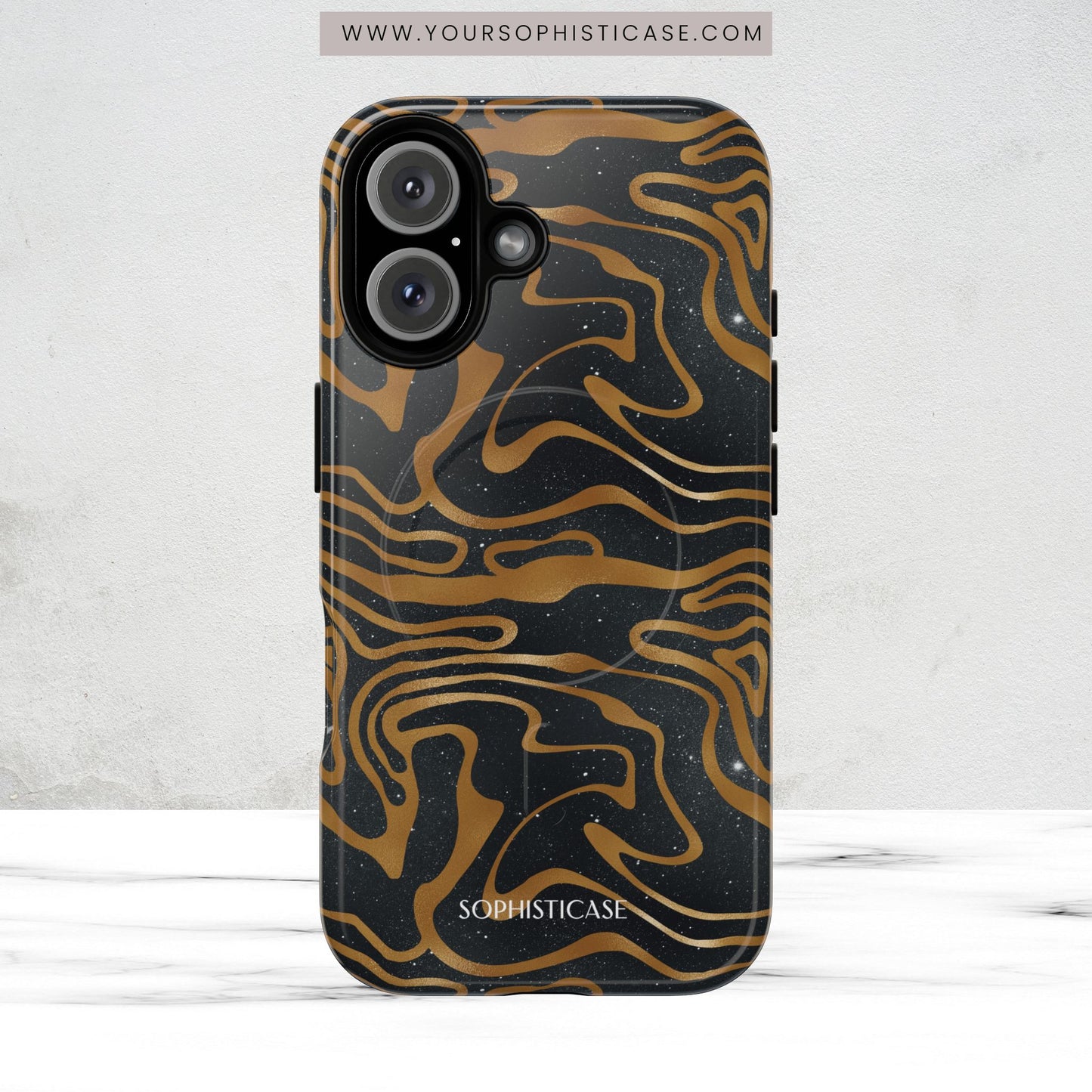 Cosmic Gold in Black - iPhone Magsafe Case