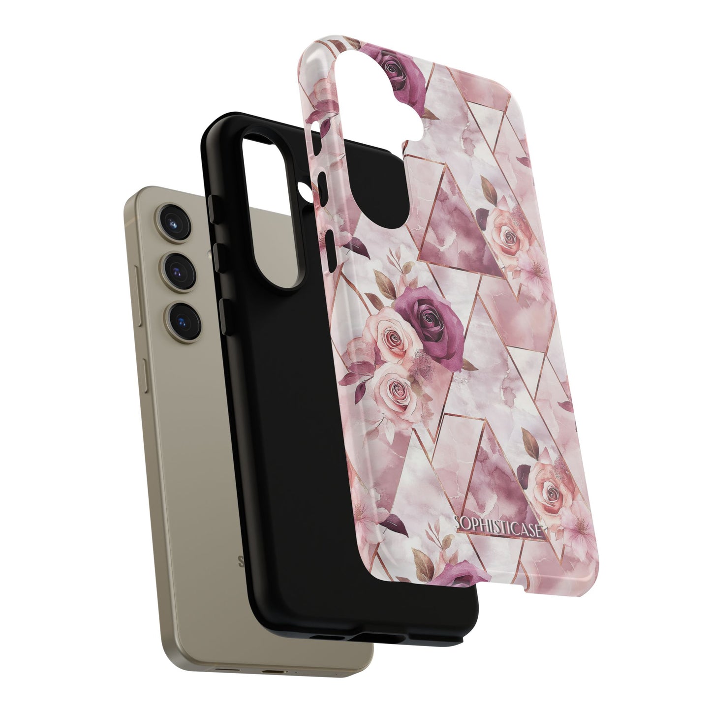 Royal Floral in Plum Chevron - Tough Phone Case