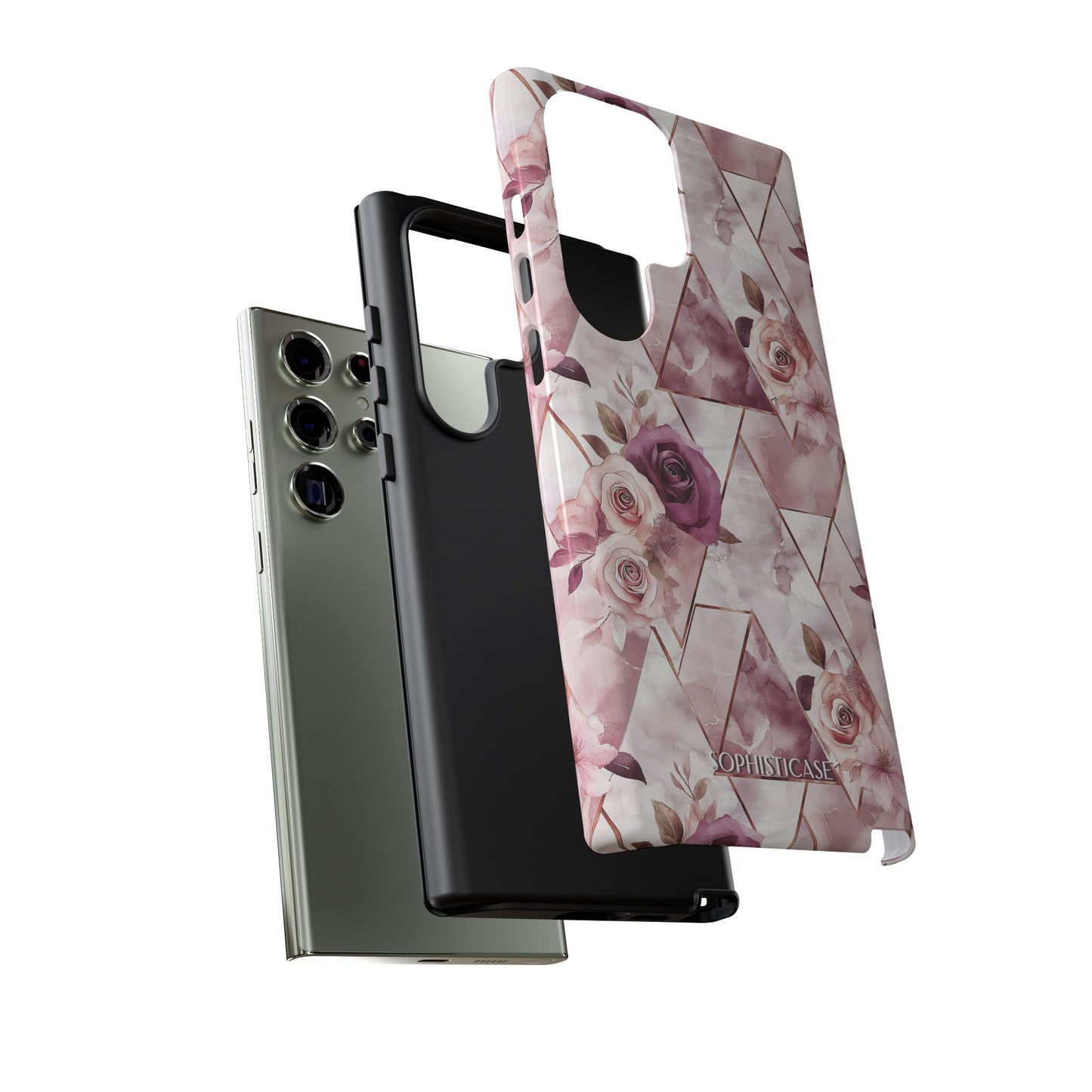 Royal Floral in Plum Chevron - Tough Phone Case