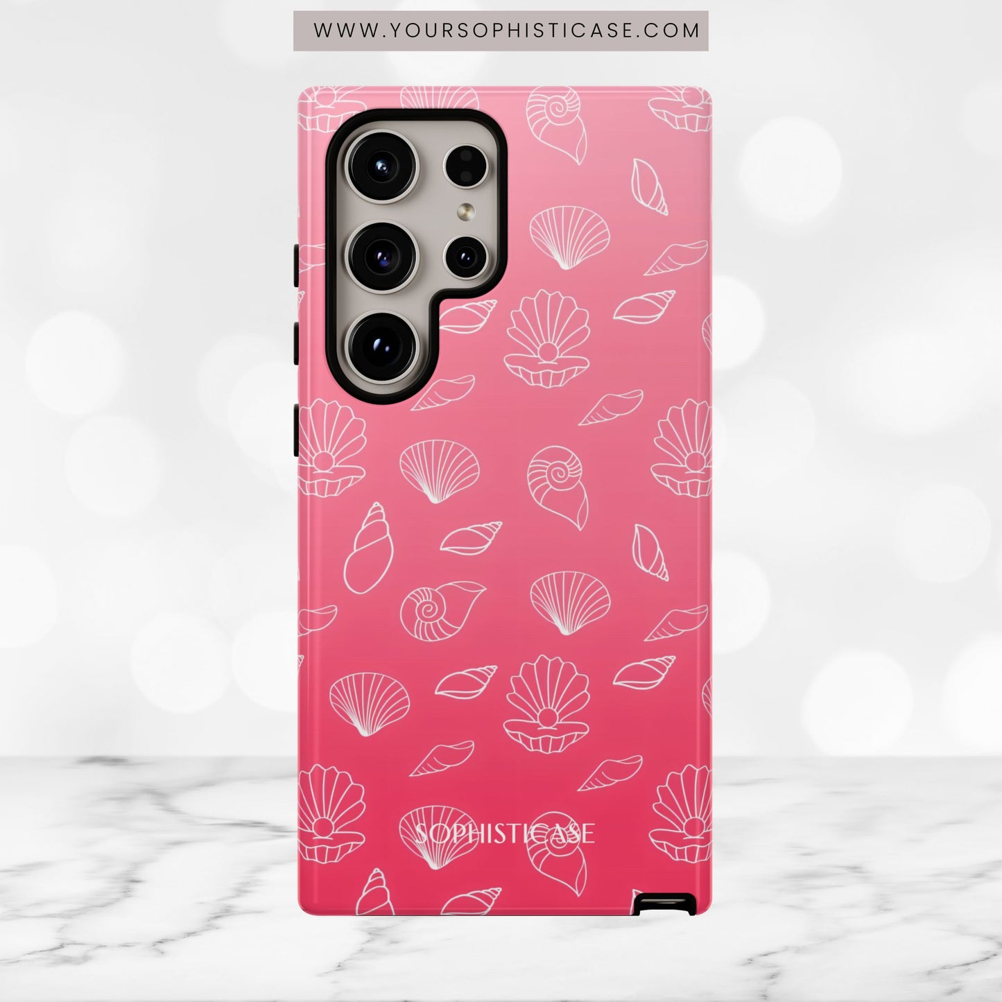 Seashell Society in Sunset Pink - iPhone Case, Samsung Galaxy Case, Google Pixel Case