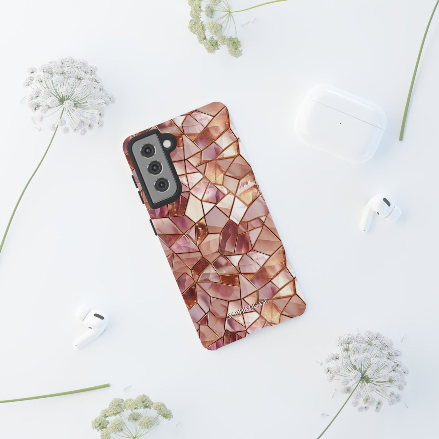 Rose' Runway in Champagne Mosaic - Tough Phone Case