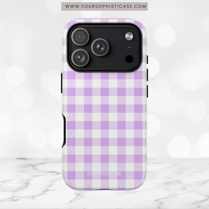 Gingham in Purple - iPhone Case, Samsung Galaxy Case, Google Pixel Case