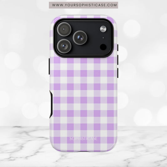 Gingham in Purple - iPhone Case, Samsung Galaxy Case, Google Pixel Case