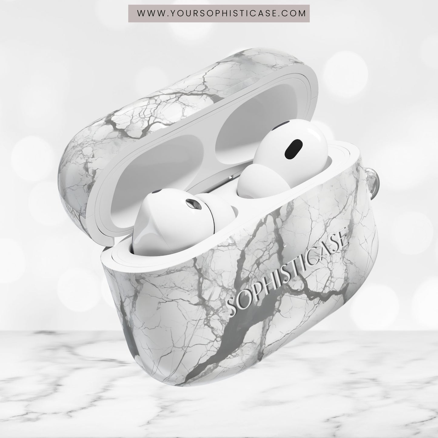 AirPod Cases - Marble Opulence in Charcoal Grey