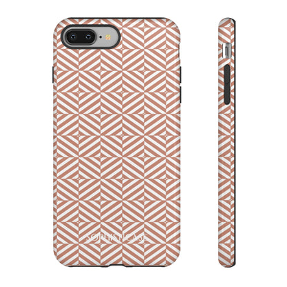 Illusions in Light Brown - Dual Layer Shockproof Phone Case for iPhone, Google Pixel and Samsung Galaxy