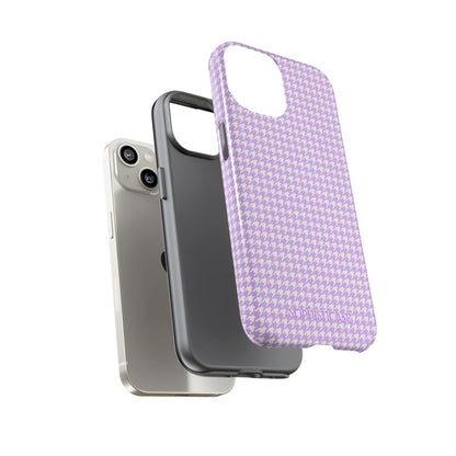 Houndstooth in Pastel Purple - Protective Phone Case for iPhone