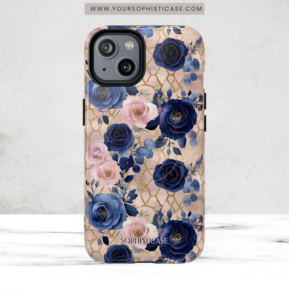 Royal Floral in Navy Blush - iPhone Magsafe Case
